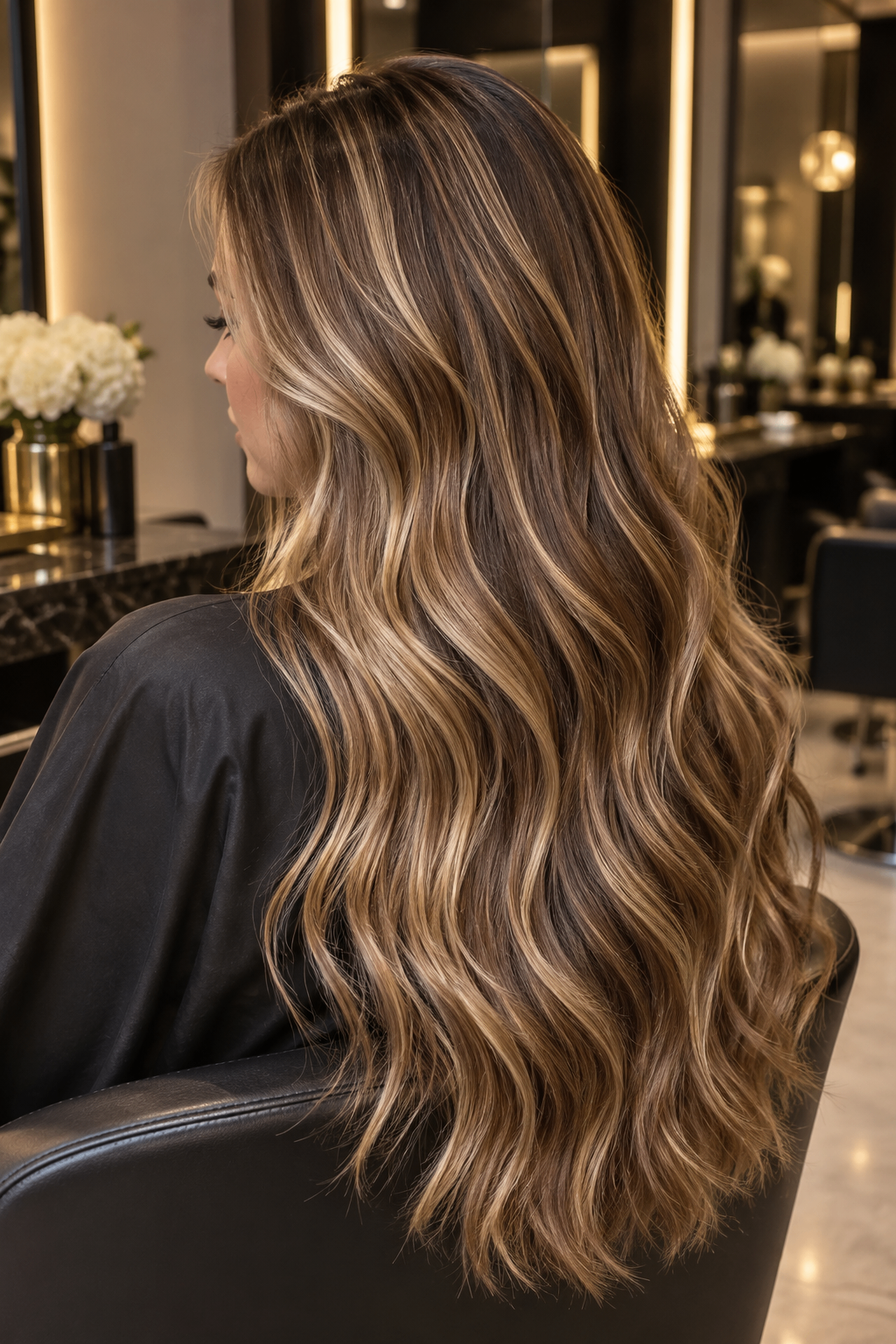 Cabello con rayos y mechas luminosas